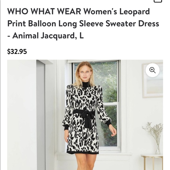 Leopard Print Sweater Dress - Picture 6 of 8